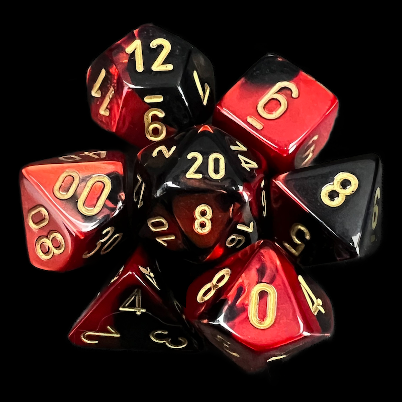 Chessex Gemini Black & Red 7 Dice Polyset