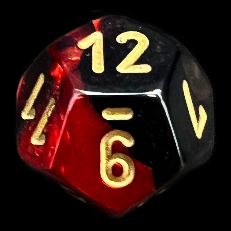 Chessex Gemini Black & Red D12 Dice