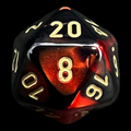 Chessex Gemini Black & Red D20 Dice