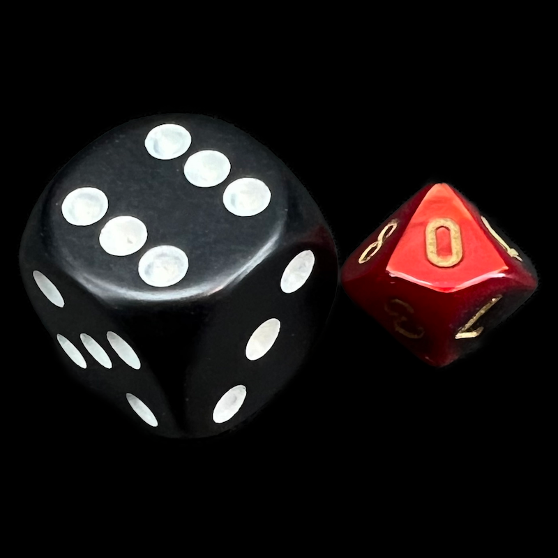 Chessex Gemini Black & Red MINI-HEDRAL D10 Dice