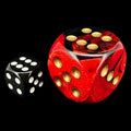 Chessex Gemini Black & Red with Gold BIG 30mm D6 Spot Dice