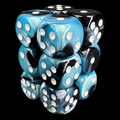 Chessex Gemini Black & Shell 12 x D6 Dice Set - Discontinued