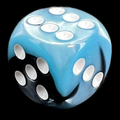 Chessex Gemini Black & Shell 16mm D6 Spot Dice - Discontinued