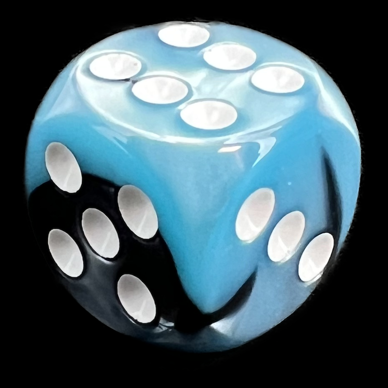 Chessex Gemini Black & Shell 16mm D6 Spot Dice - Discontinued