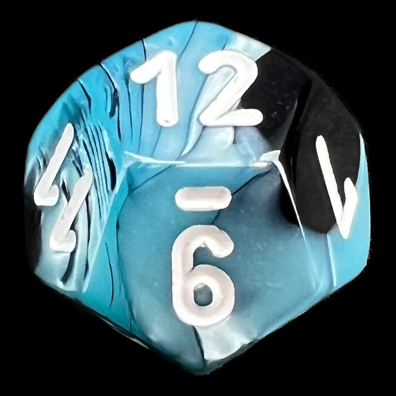 Chessex Gemini Black & Shell D12 Dice - Discontinued