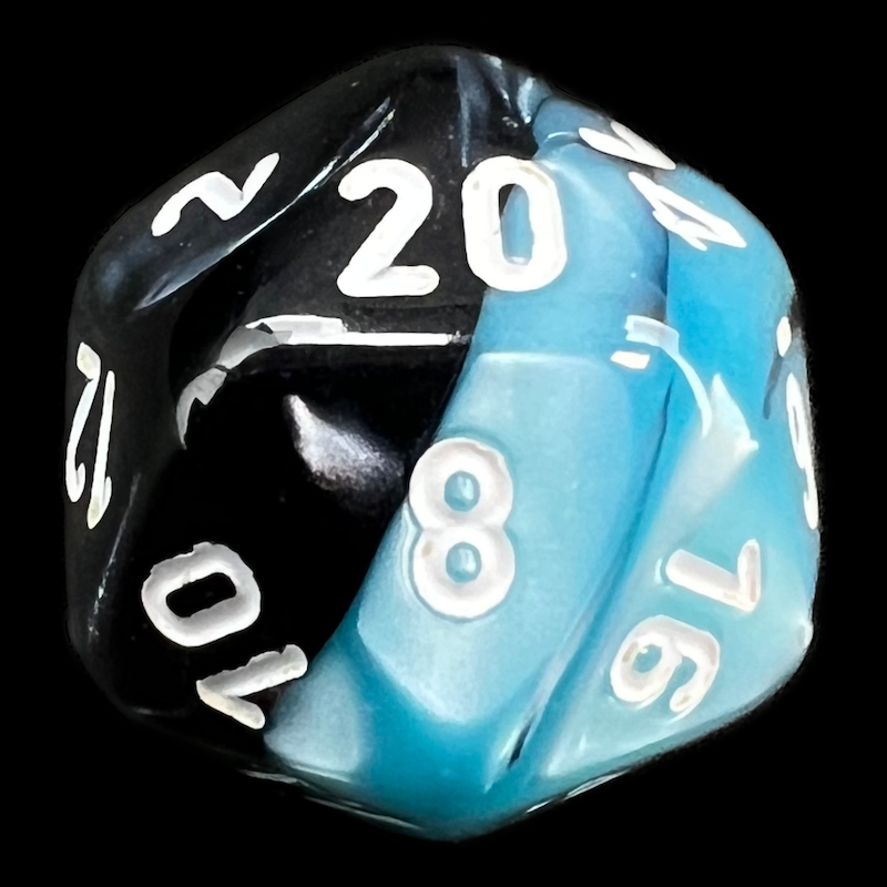 Chessex Gemini Black & Shell D20 Dice - Discontinued