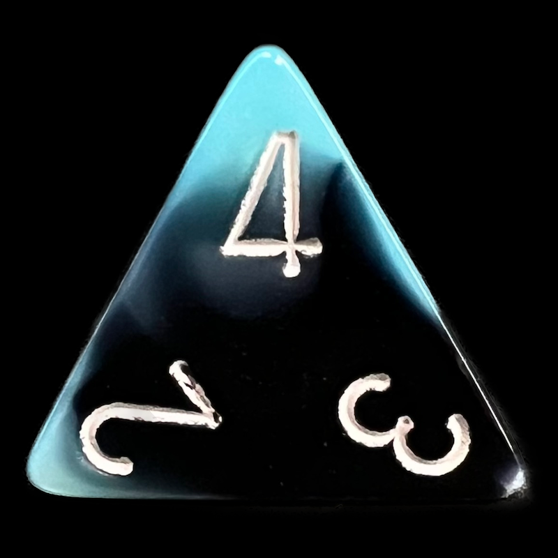 Chessex Gemini Black & Shell D4 Dice - Discontinued