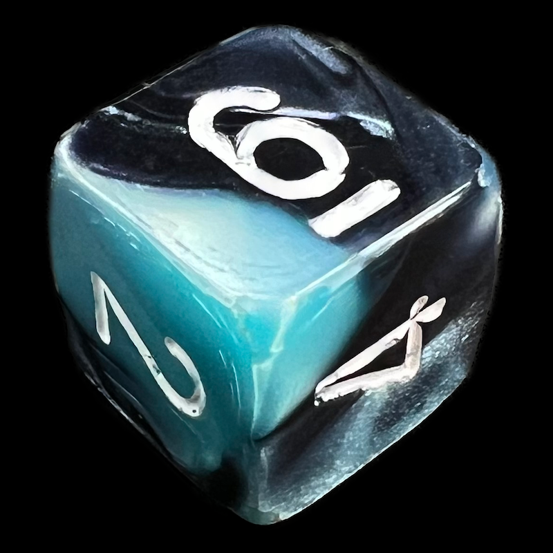 Chessex Gemini Black & Shell D6 Dice - Discontinued