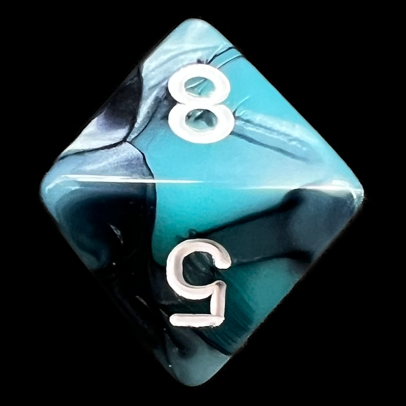 Chessex Gemini Black & Shell D8 Dice - Discontinued