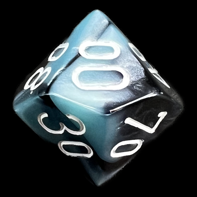 Chessex Gemini Black & Shell Percentile Dice - Discontinued
