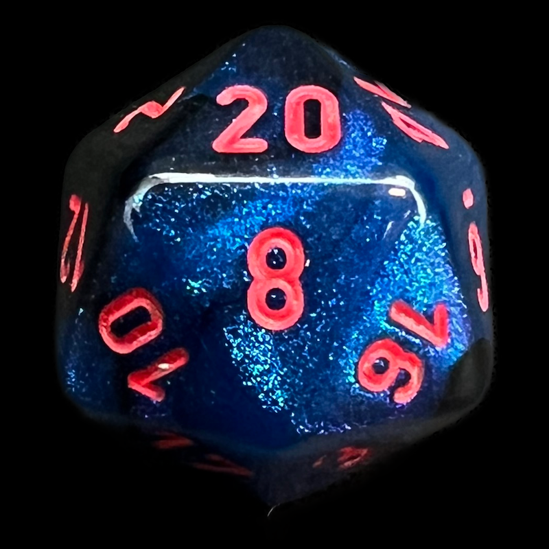 Chessex Gemini Black Starlight & Red D20 Dice