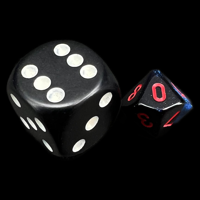 Chessex Gemini Black Starlight & Red MINI-HEDRAL D10 Dice