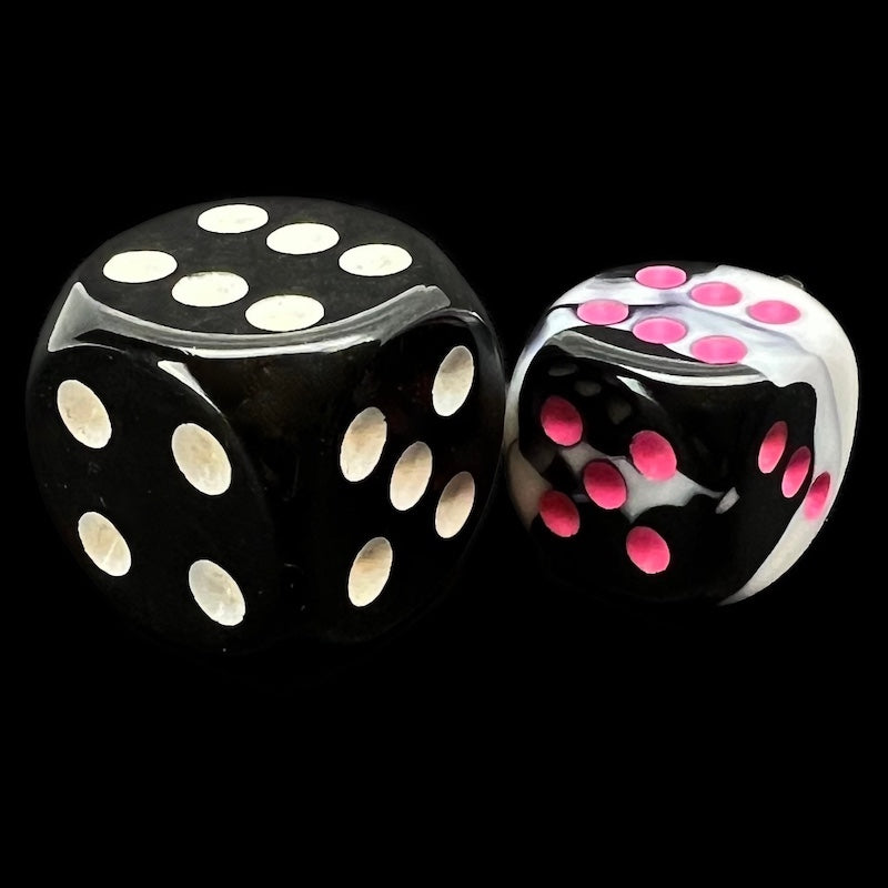 Chessex Gemini Black & White with Pink 36 x D6 Dice Set