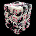 Chessex Gemini Black & White with Pink 36 x D6 Dice Set