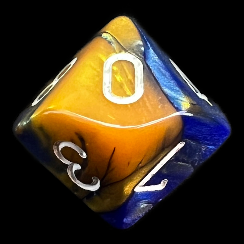 Chessex Gemini Blue & Gold D10 Dice