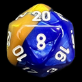 Chessex Gemini Blue & Gold D20 Dice