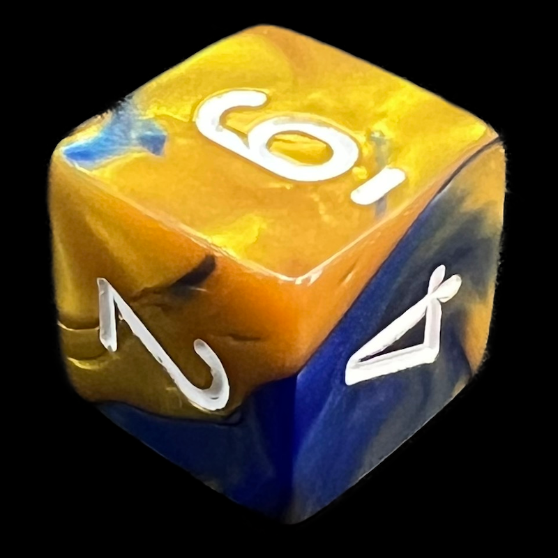 Chessex Gemini Blue & Gold D6 Dice
