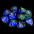 Chessex Gemini Blue & Green 10 x D10 Dice Set