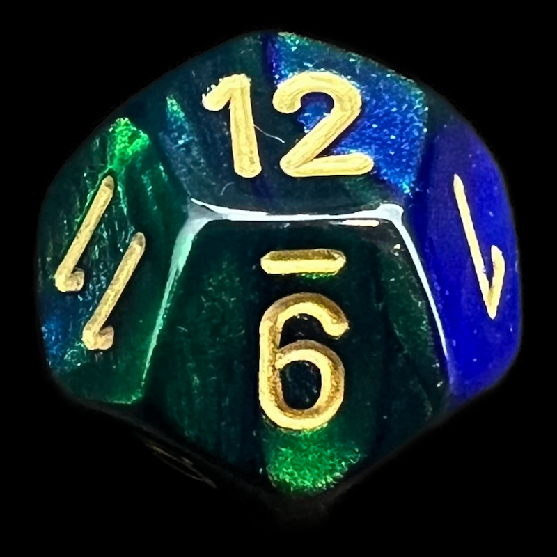 Chessex Gemini Blue & Green D12 Dice