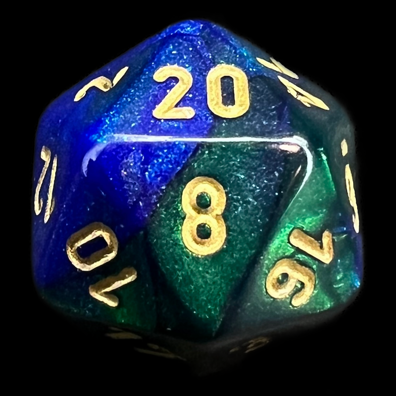 Chessex Gemini Blue & Green D20 Dice