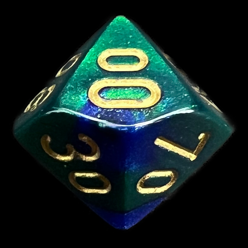 Chessex Gemini Blue & Green Percentile Dice