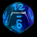 Chessex Gemini Blue & Blue Luminary Glow In Dark D12 Dice