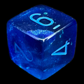 Chessex Gemini Blue & Blue Luminary Glow In Dark D6 Dice