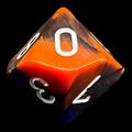 Chessex Gemini Blue & Orange D10 Dice - Discontinued