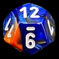Chessex Gemini Blue & Orange D12 Dice - Discontinued