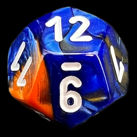 Chessex Gemini Blue & Orange D12 Dice - Discontinued
