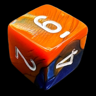 Chessex Gemini Blue & Orange D6 Dice - Discontinued