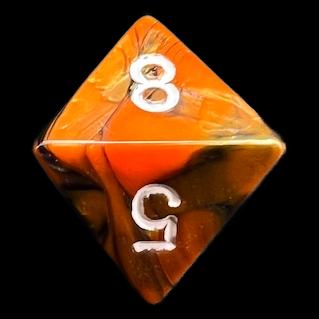 Chessex Gemini Blue & Orange D8 Dice - Discontinued