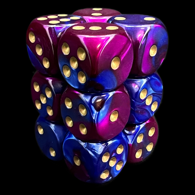 Chessex Gemini Blue & Purple 12 x D6 Dice Set