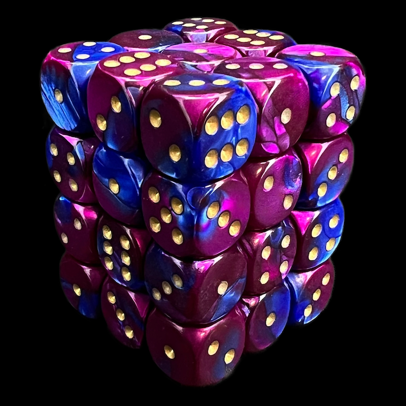 Chessex Gemini Blue & Purple 36 x D6 Dice Set