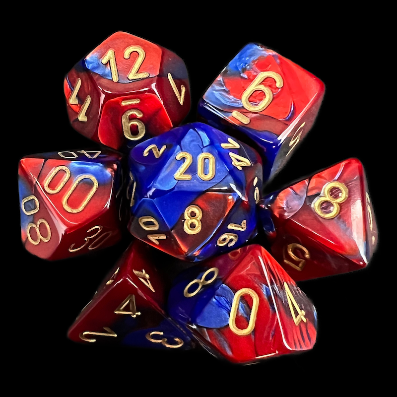Chessex Gemini Blue & Red 7 Dice Polyset