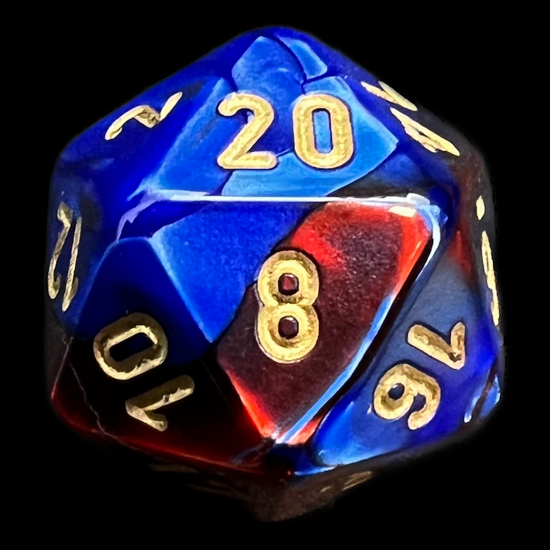 Chessex Gemini Blue & Red D20 Dice