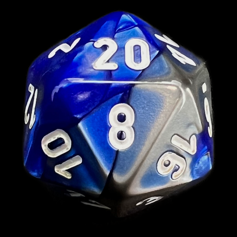 Chessex Gemini Blue & Steel D20 Dice