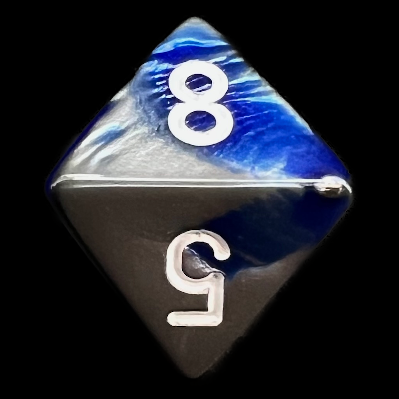 Chessex Gemini Blue & Steel D8 Dice