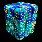 Chessex Gemini Blue & Teal 36 x D6 Dice Set