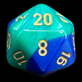 Chessex Gemini Blue & Teal D20 Dice