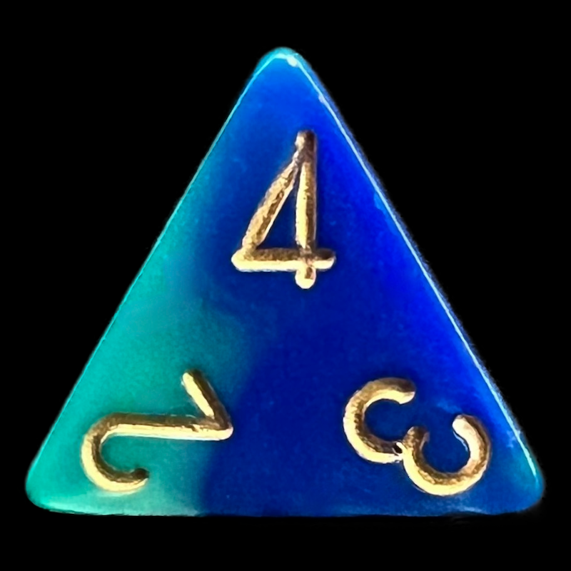 Chessex Gemini Blue & Teal D4 Dice