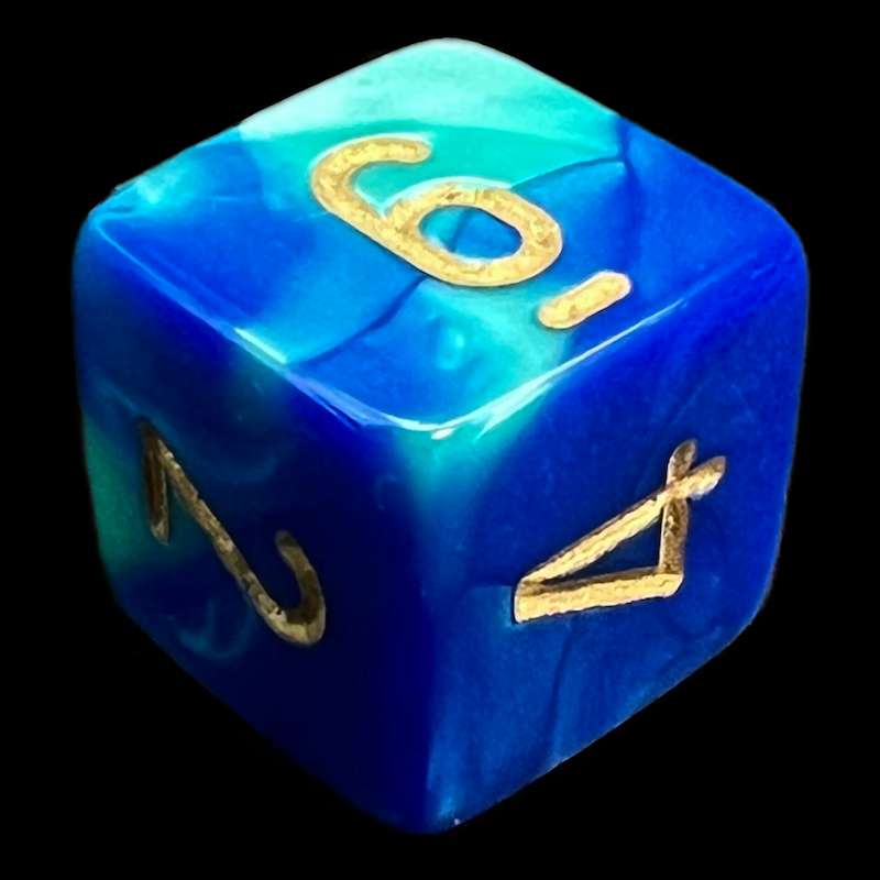 Chessex Gemini Blue & Teal D6 Dice