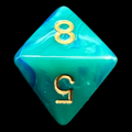 Chessex Gemini Blue & Teal D8 Dice