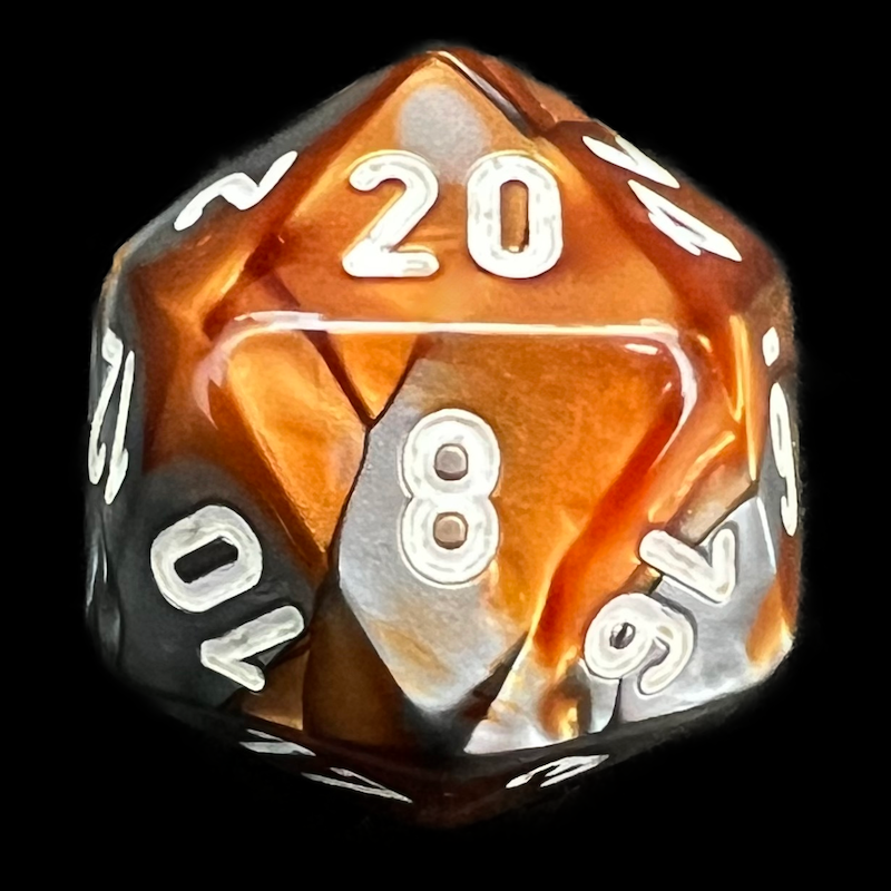 Chessex Gemini Copper & Steel D20 Dice