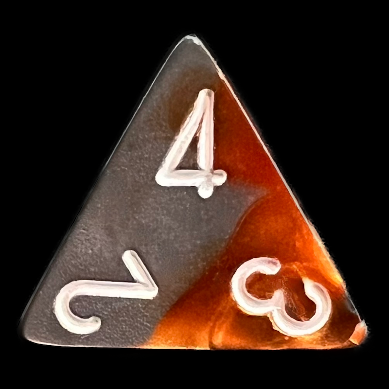 Chessex Gemini Copper & Steel D4 Dice
