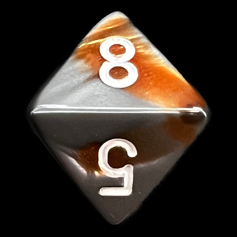 Chessex Gemini Copper & Steel D8 Dice