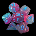Chessex Gemini Gel Green & Pink 7 Dice Polyset