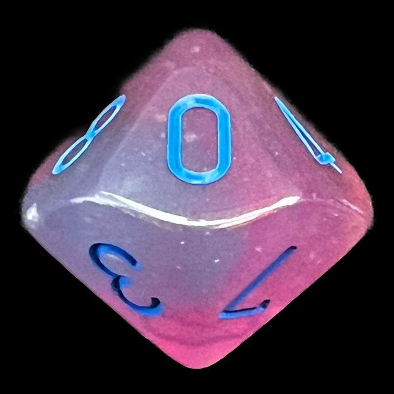 Chessex Gemini Gel Green & Pink D10 Dice