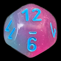 Chessex Gemini Gel Green & Pink D12 Dice
