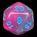 Chessex Gemini Gel Green & Pink D20 Dice